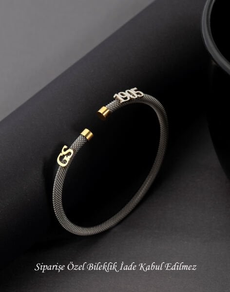 925 Ayar Gümüş Kendin Tasarla Harfli ve Rakamlı Çelik Bileklik