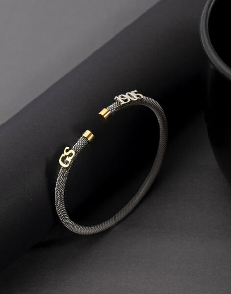 925 Ayar Gümüş Kendin Tasarla Harfli ve Rakamlı Çelik Bileklik