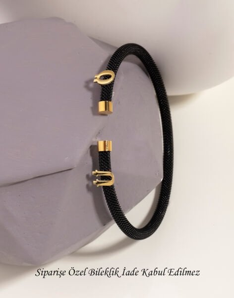 925 Ayar Gümüş Kendin Tasarla Harfli Çelik Bileklik