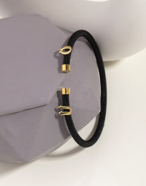 925 Ayar Gümüş Kendin Tasarla Harfli Çelik Bileklik