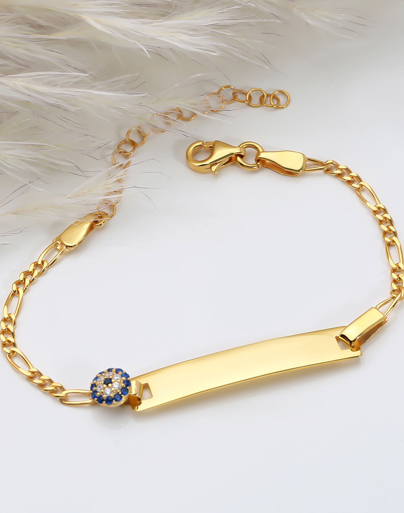 Kişiye Özel Nazarlı Gümüş Çocuk Bilekliği