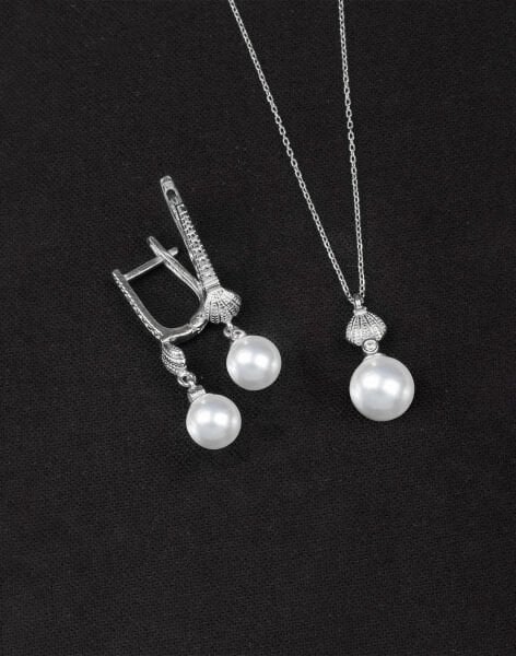 925 Ayar Gümüş İstiridye Küre İnci Set