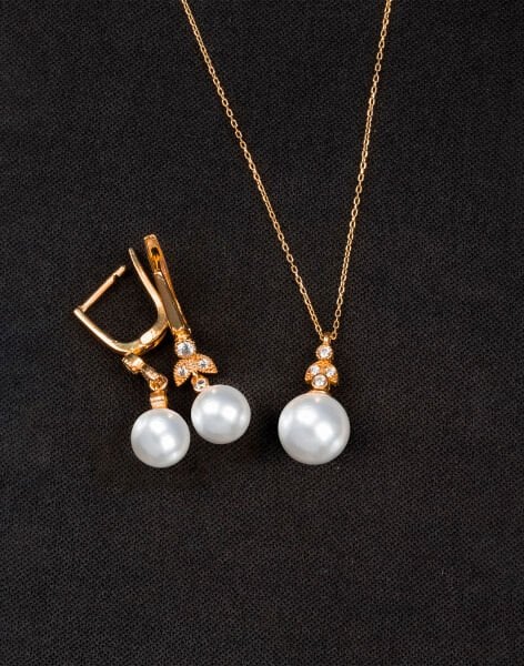 925 Ayar Gümüş Ay Işığı Küre İnci Set