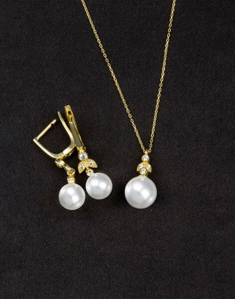 925 Ayar Gümüş Ay Işığı Küre İnci Set