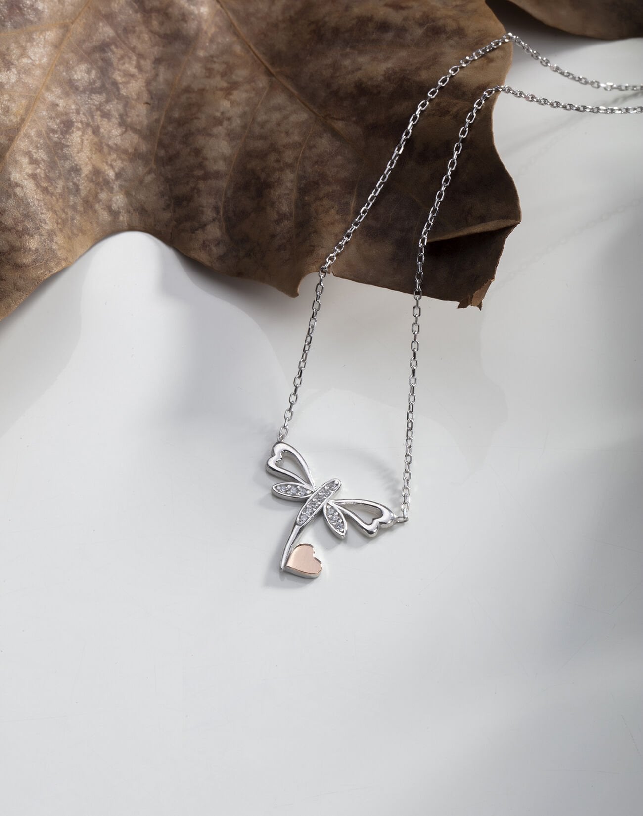 925 Ayar Gümüş Kalpli Yusufcuk Kolye