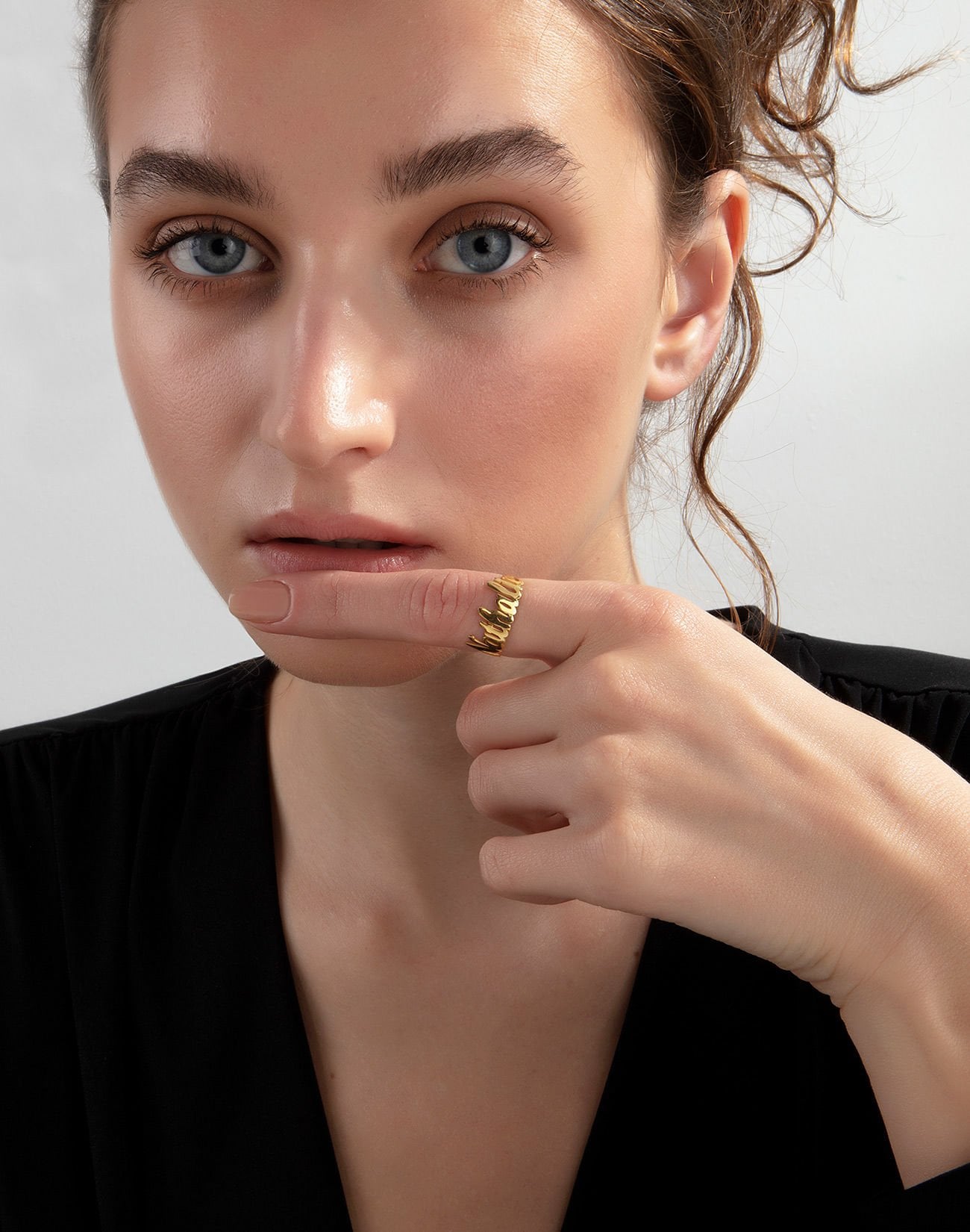 Kişiye Özel Zarif Gümüş Yüzük 14 Ayar Altın Kaplama - 13