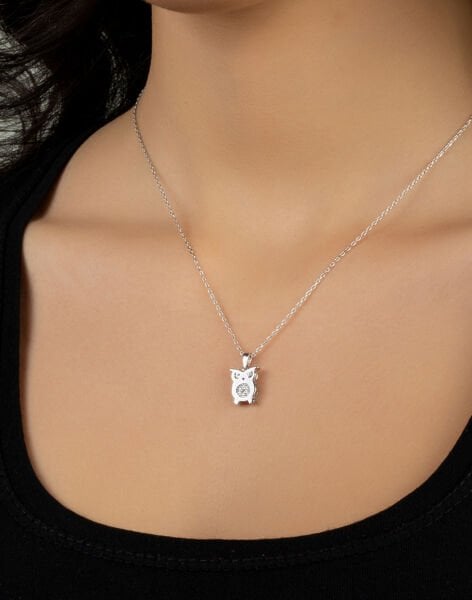 925 Ayar Gümüş Tiny Baykuş Kolye