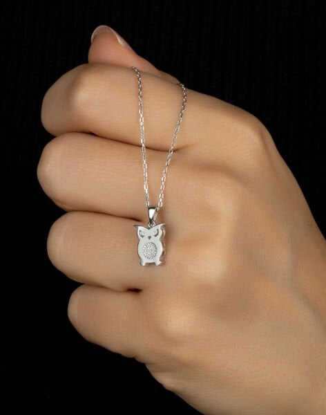 925 Ayar Gümüş Tiny Baykuş Kolye