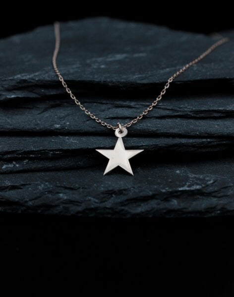 925 Ayar Gümüş Kesim Star Kolye