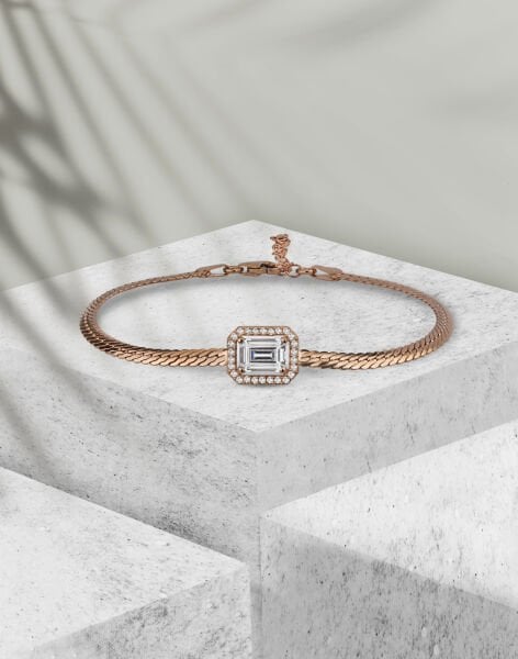 925 Ayar Gümüş Baget Taşlı Bileklik