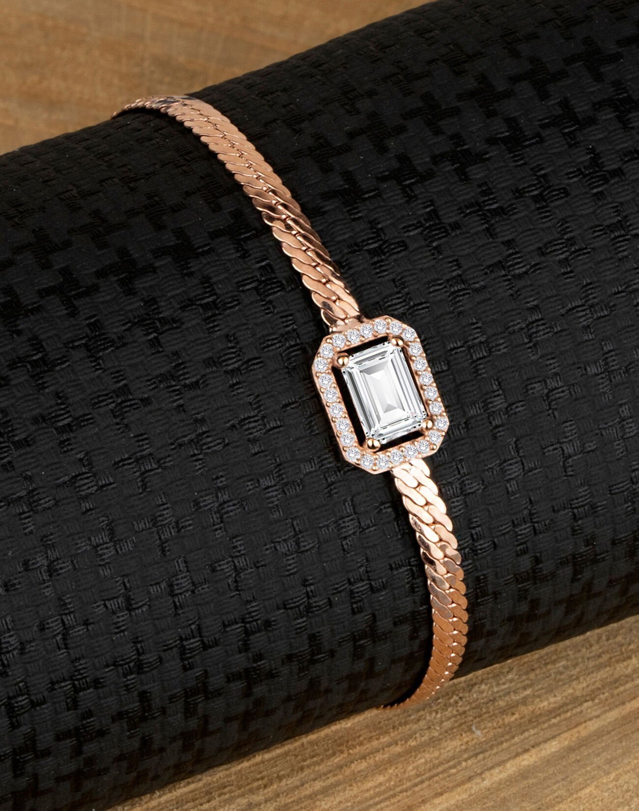 925 Ayar Gümüş Baget Taşlı Bileklik