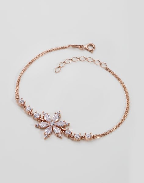 925 Ayar Gümüş Nergis Çiçeği Bileklik MİSTİK TOPAZ