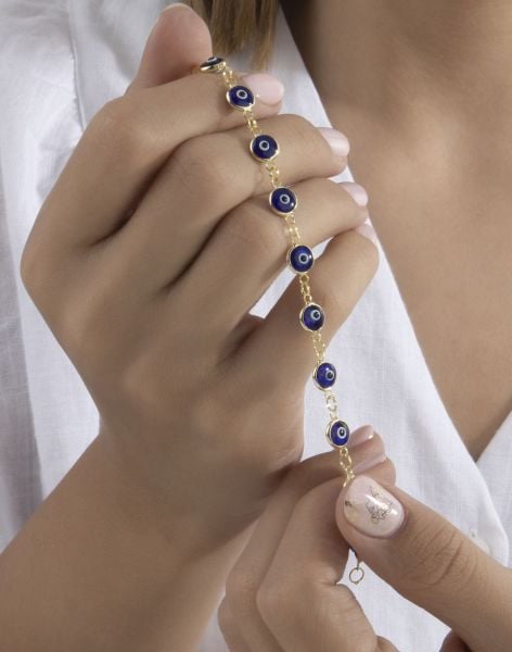 Nazar Boncuklu Gümüş Bileklik