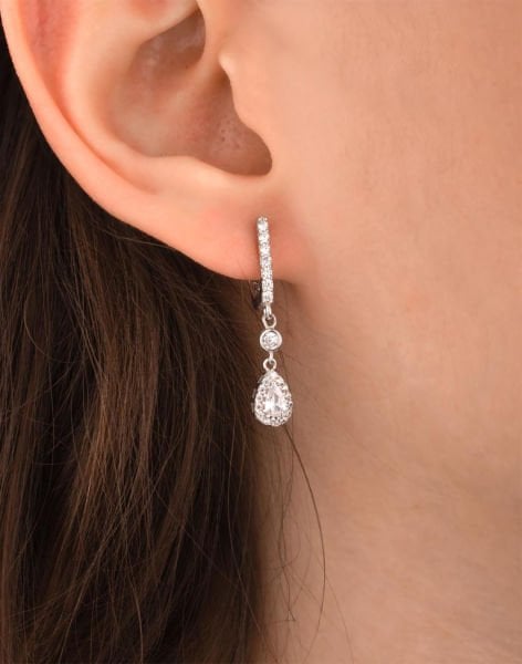 925 Ayar Gümüş Sallantılı Damla Küpe