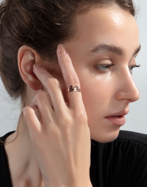 Kişiye Özel Zarif Gümüş Yüzük Rose Kaplama - 17