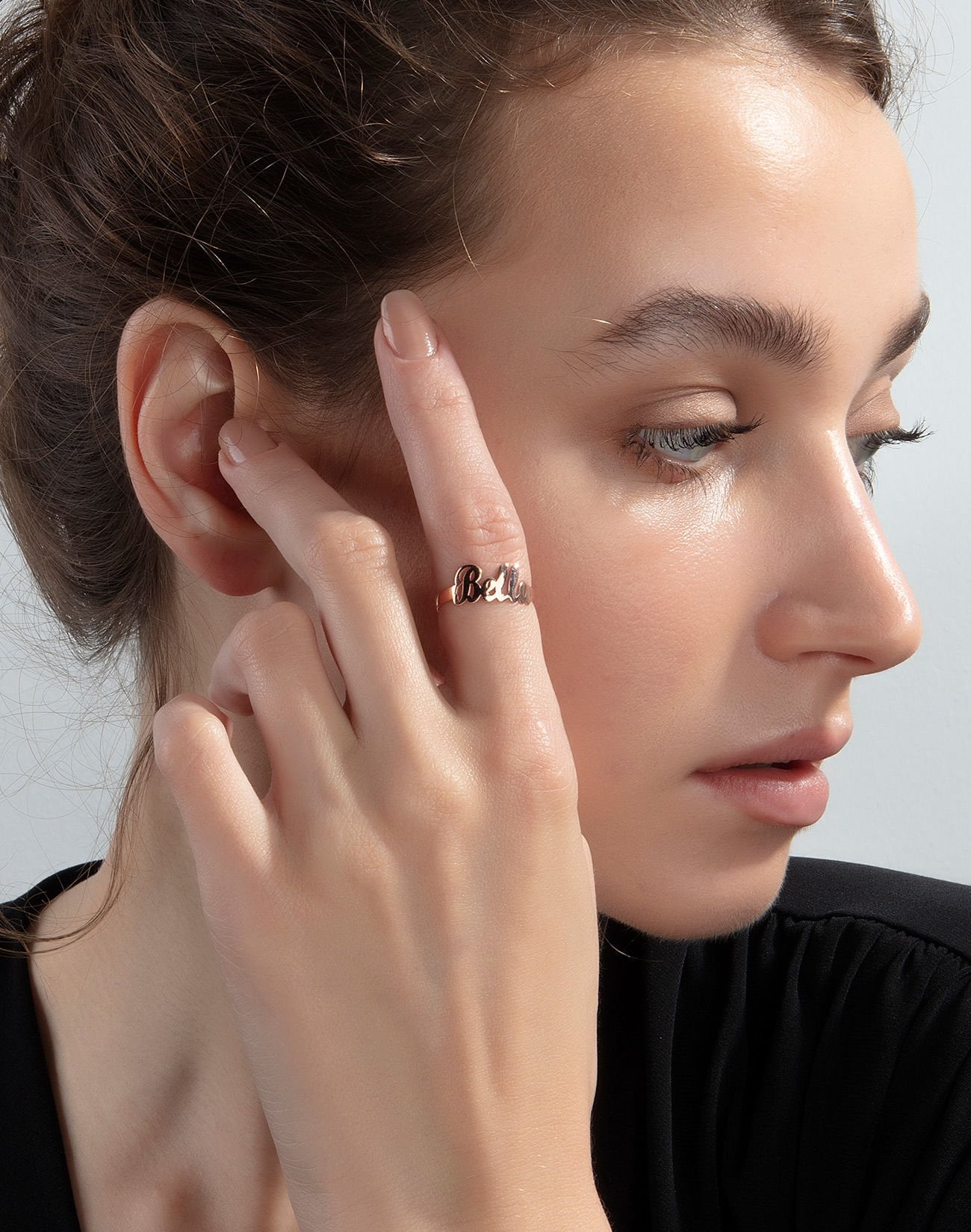 Kişiye Özel Zarif Gümüş Yüzük Rose Kaplama - 20