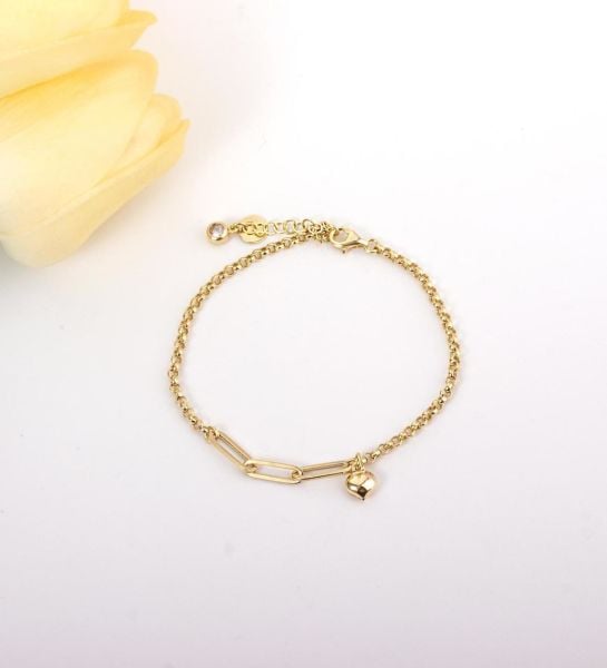 Işıklı Kutuda 8 Ayar Altın Doc Zincir Kalpli Bileklik