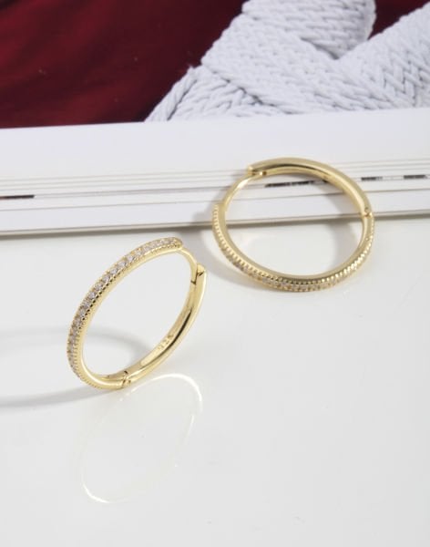 Gümüş Halka Küpe 4 ALTIN KAPLAMA