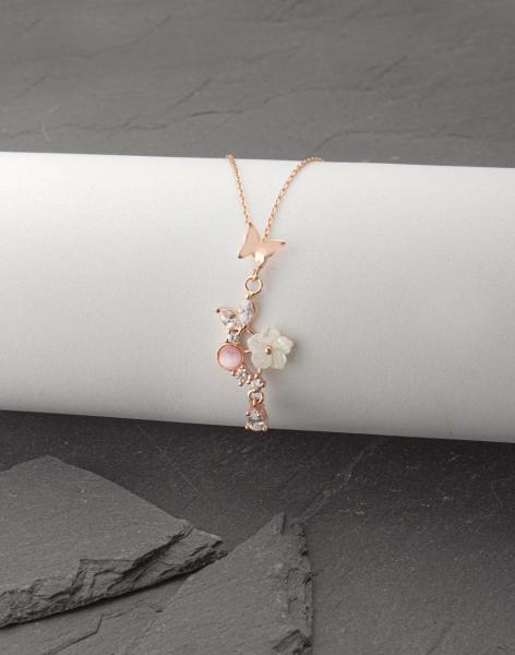 925 Ayar Gümüş Kelebek Bahçesi Kolye Küpe Set