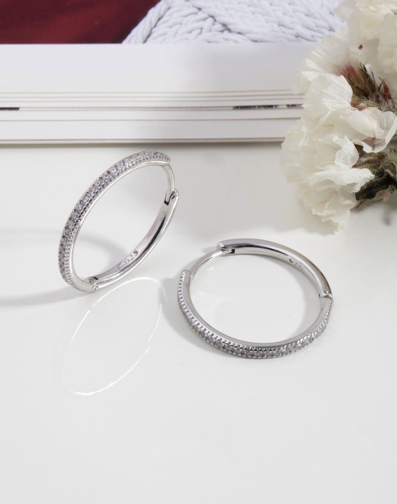 Gümüş Halka Küpe 4 RODYUM KAPLAMA