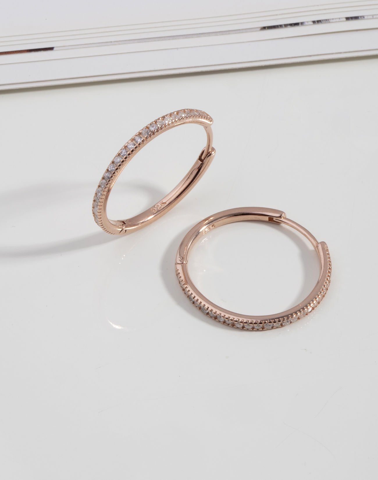 Gümüş Halka Küpe 4 ROSE KAPLAMA