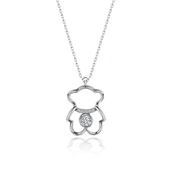 Swarovski Taşlı Gümüş Ayıcık Kolye