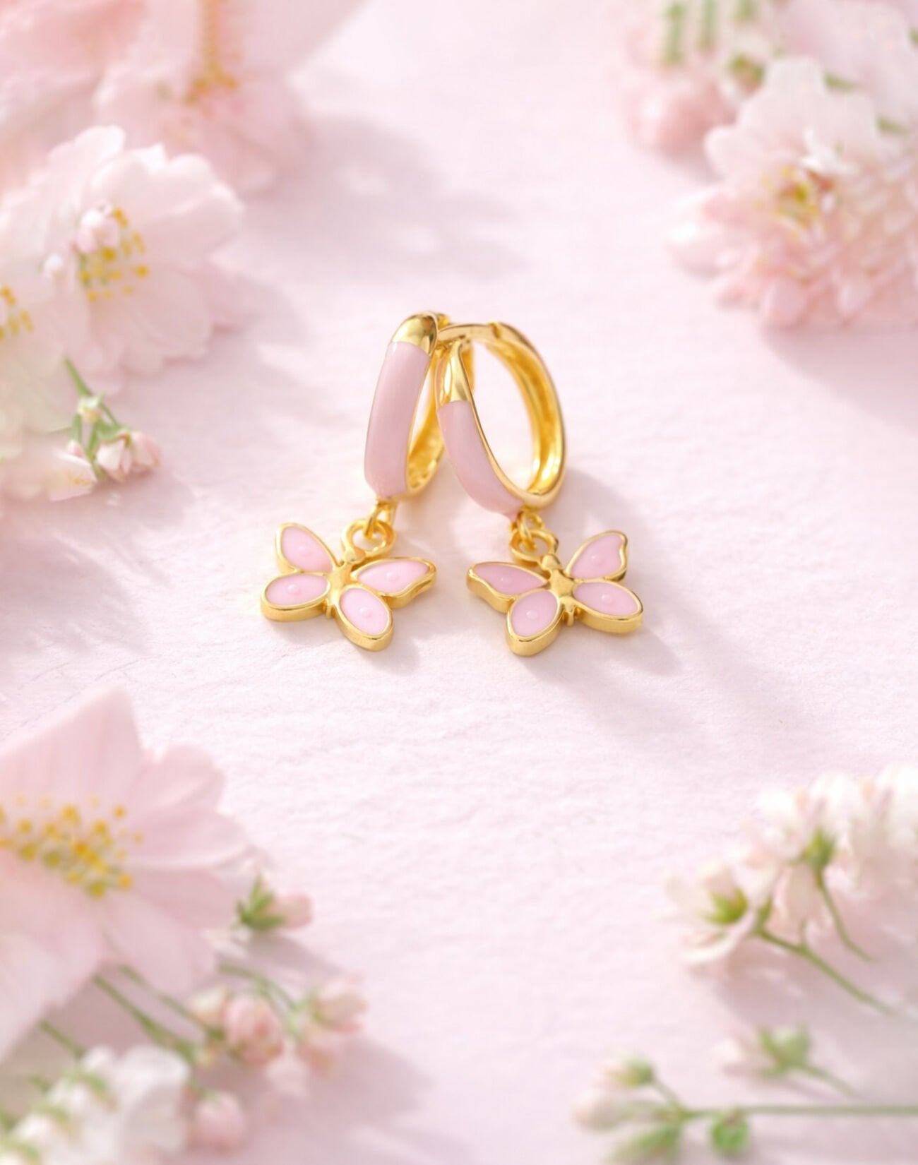 925 Ayar Gümüş Mineli Rüya Kelebeği Çocuk Küpesi