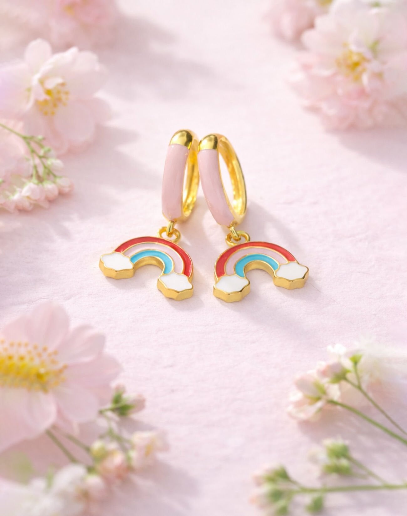 925 Ayar Gümüş Mineli Gökkuşağı Rüyası Çocuk Küpesi