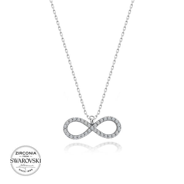 Swarovski Taşlı Gümüş Sonsuzluk Kolye