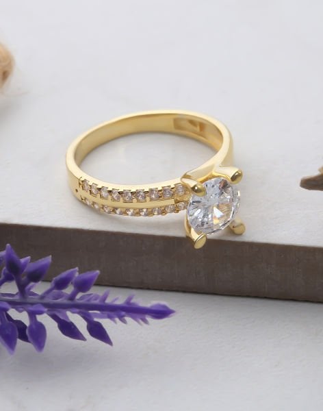 Mekik Tırnaklı Tek Taş Gümüş Yüzük