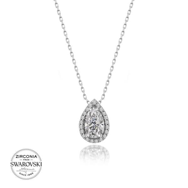 Swarovski Damla Taşlı Gümüş Kolye