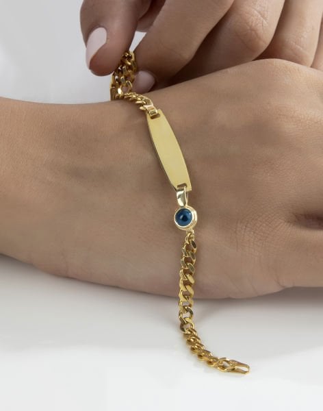 Cam Göz Detaylı İsimli Gurmet Çocuk Bilekliği