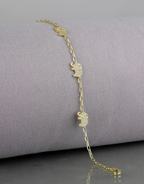 Ataç Zincirli Tria Fil Gümüş Bileklik