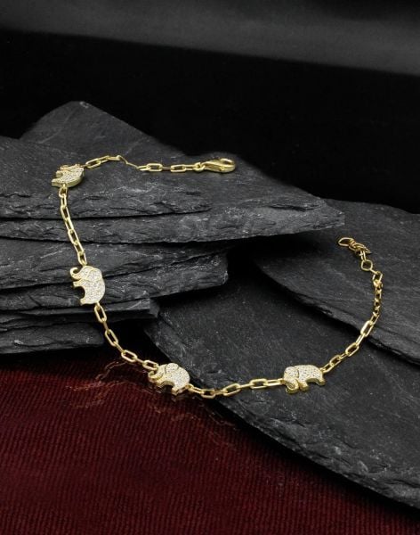 Ataç Zincirli Tria Fil Gümüş Bileklik