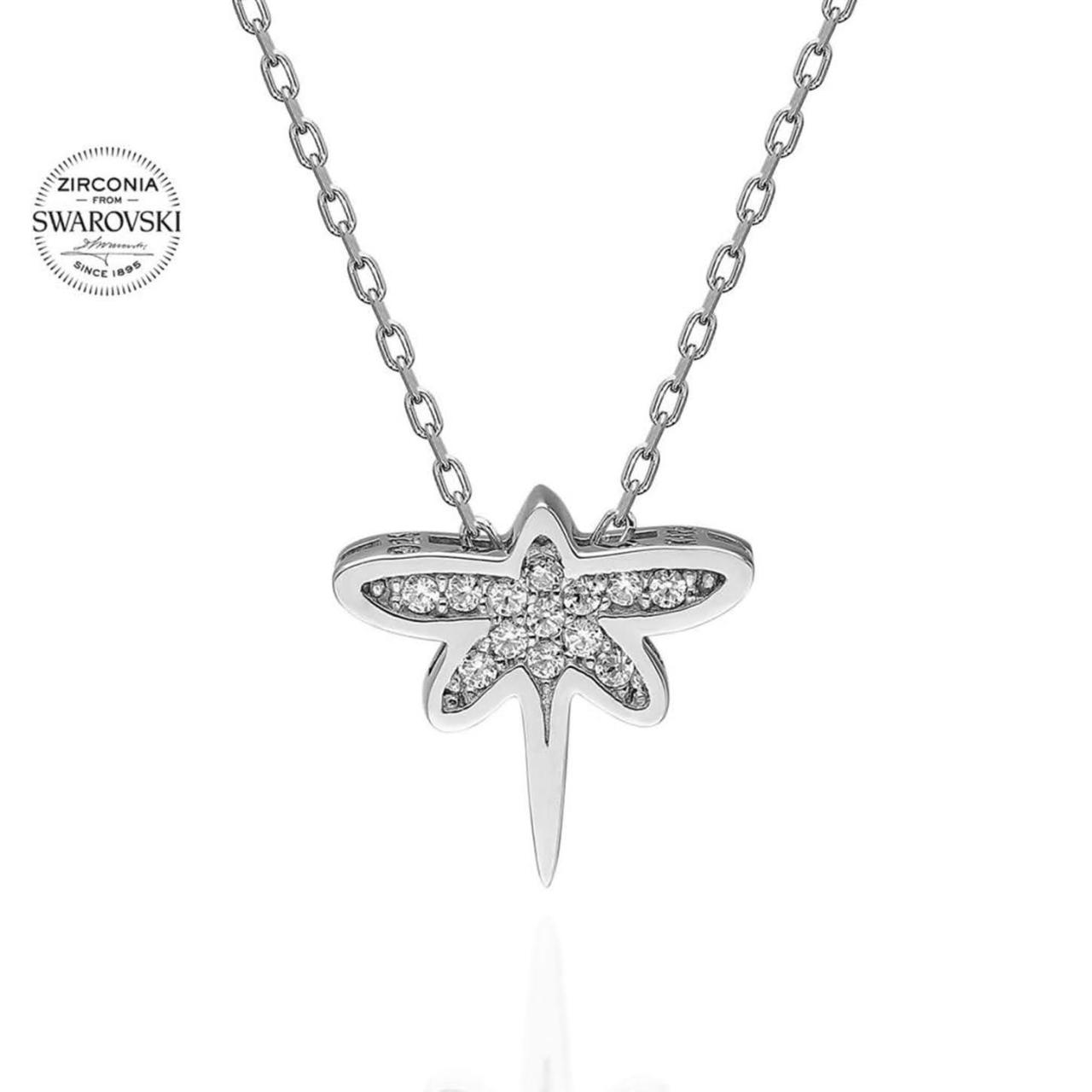 Swarovski Taşlı Yusufcuk Gümüş Kolye