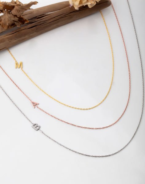 925 Ayar Gümüş Kesim Harf Kolye