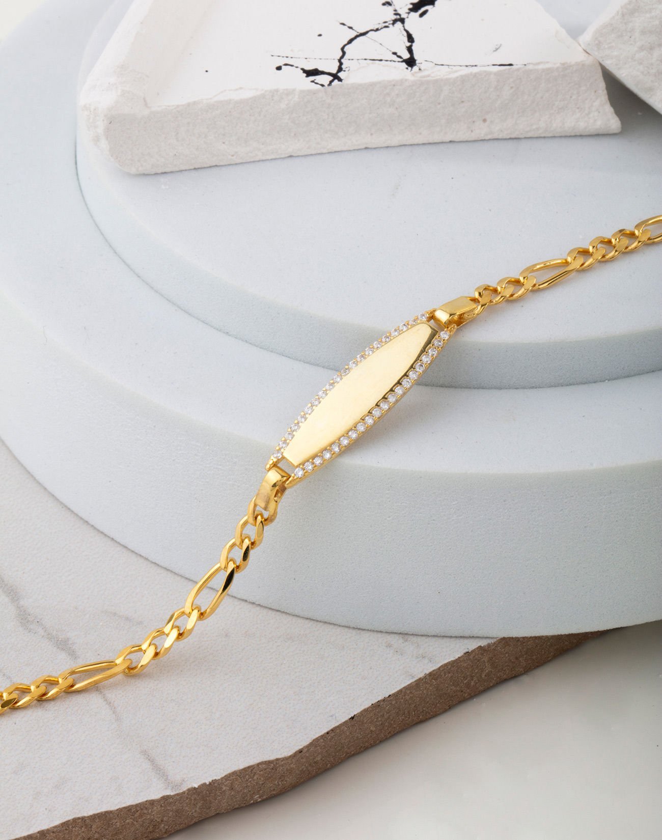 Kişiye Özel Figaro Zincirli Gümüş Çocuk Bilekliği