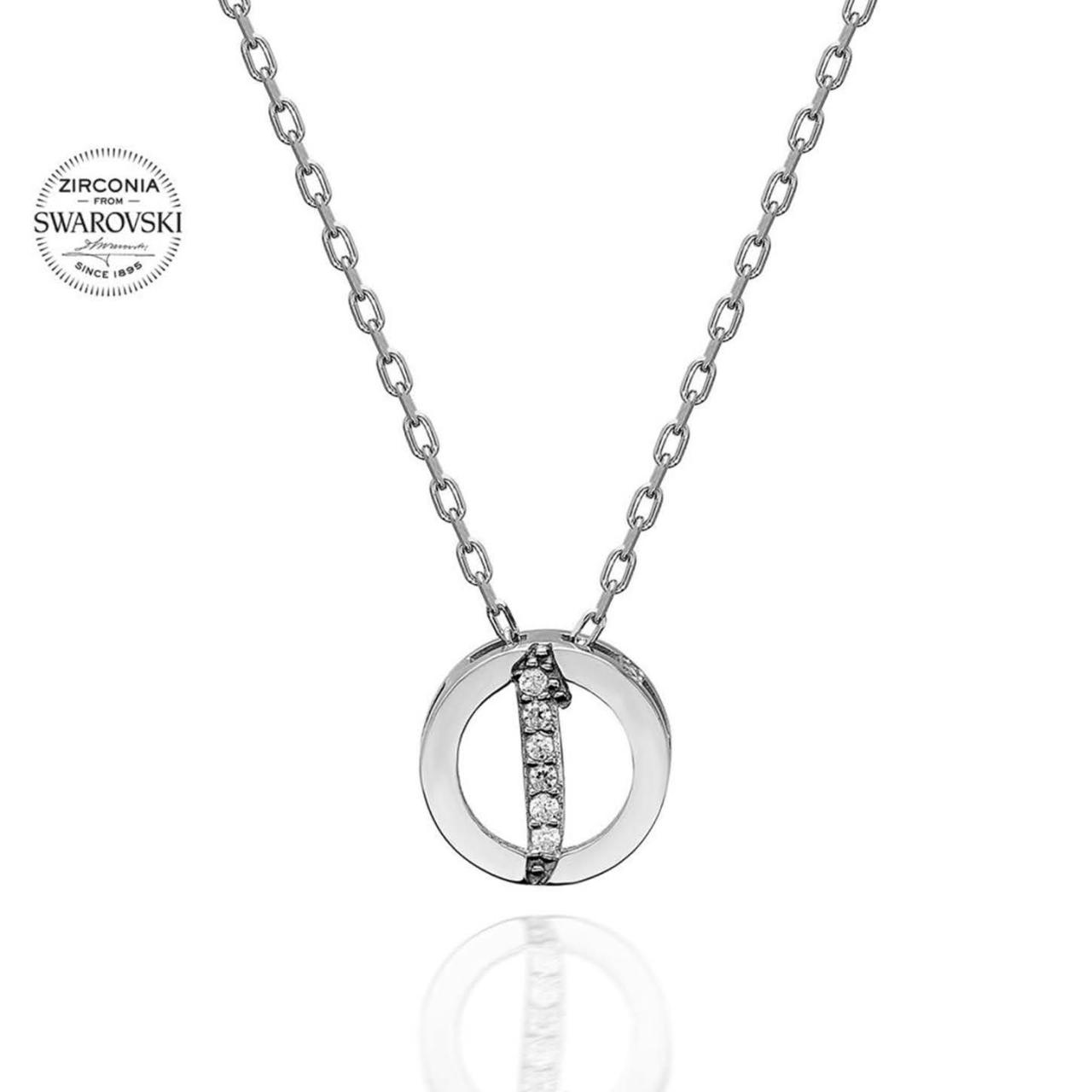 Swarovski Taşlı Elif Harfi Gümüş Kolye