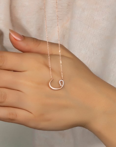 925 Ayar Gümüş Vav Harfi Kolye