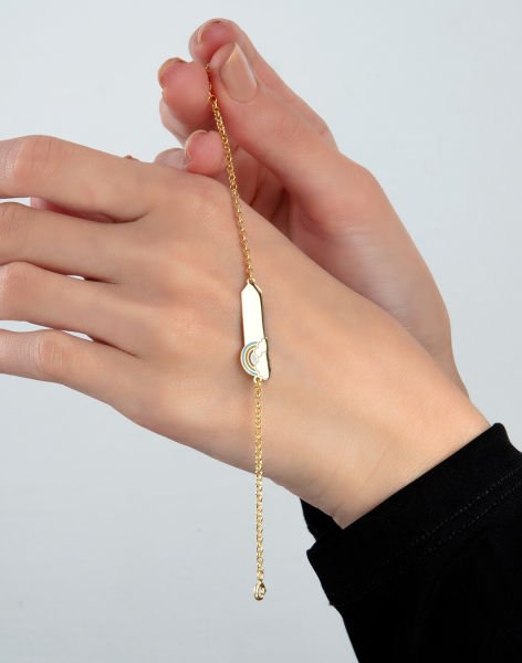 925 Ayar Gümüş Gökkuşağı Tasarımlı İsimli Çocuk Bileklik