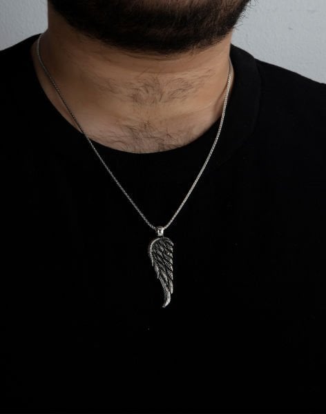 Gümüş Kartal Kanadı Erkek Kolye