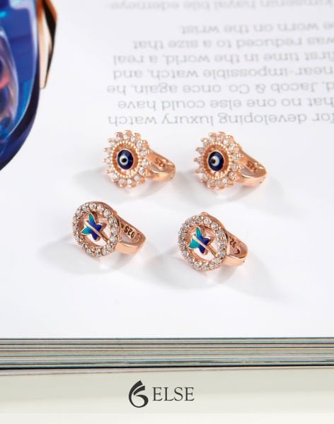 Mineli Nazarlı Gümüş Çocuk Küpesi