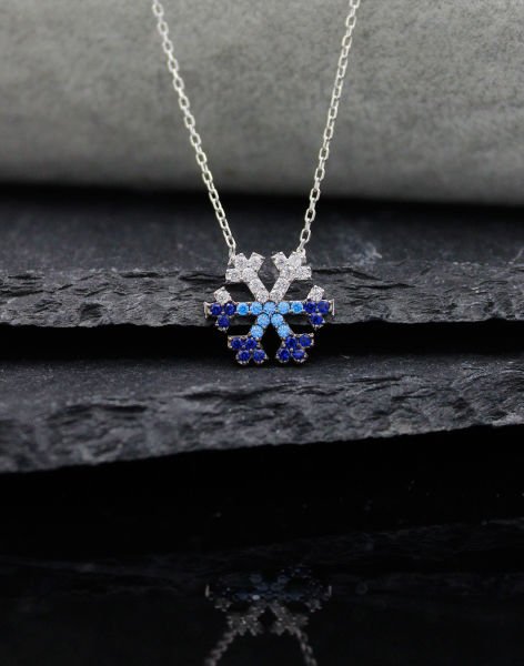 Kar Tanesi Kolye 925 Ayar Gümüş Rodyum Kaplama