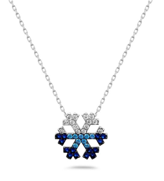 Kar Tanesi Kolye 925 Ayar Gümüş Rodyum Kaplama