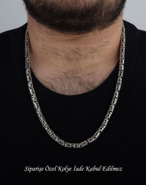 925 Ayar Gümüş Kral Erkek Zinciri (6mm)