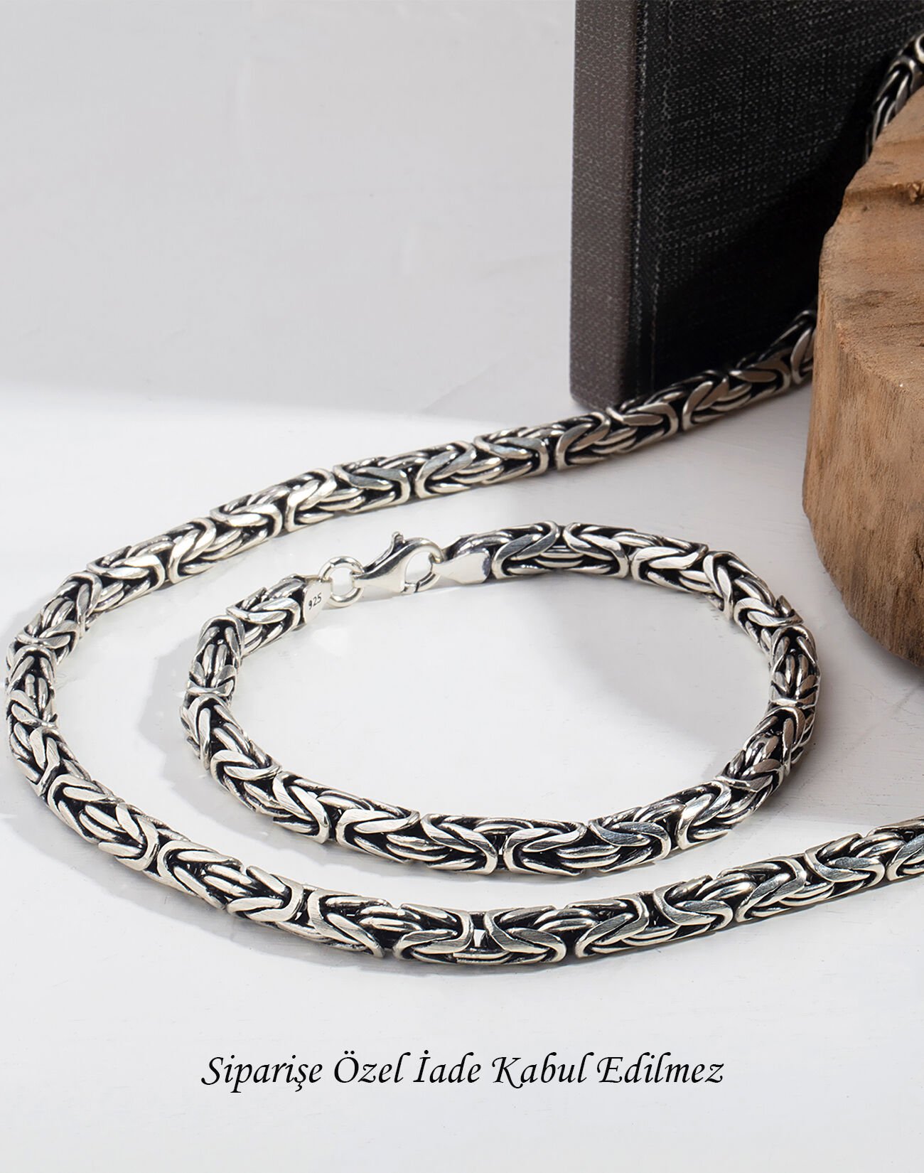 925 Ayar Gümüş Kral Zinciri Kolye ve Bileklik (6mm)