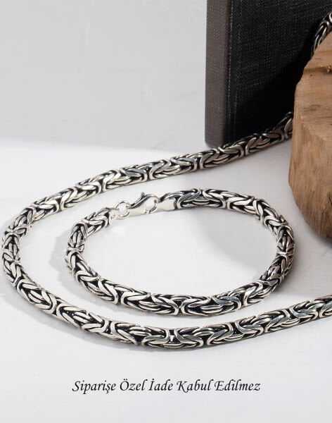 925 Ayar Gümüş Kral Zinciri Kolye ve Bileklik (6mm)