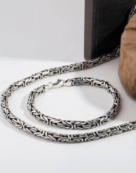 925 Ayar Gümüş Kral Zinciri Kolye ve Bileklik (6mm)