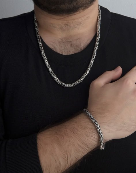 925 Ayar Gümüş Kral Zinciri Kolye ve Bileklik (6mm)