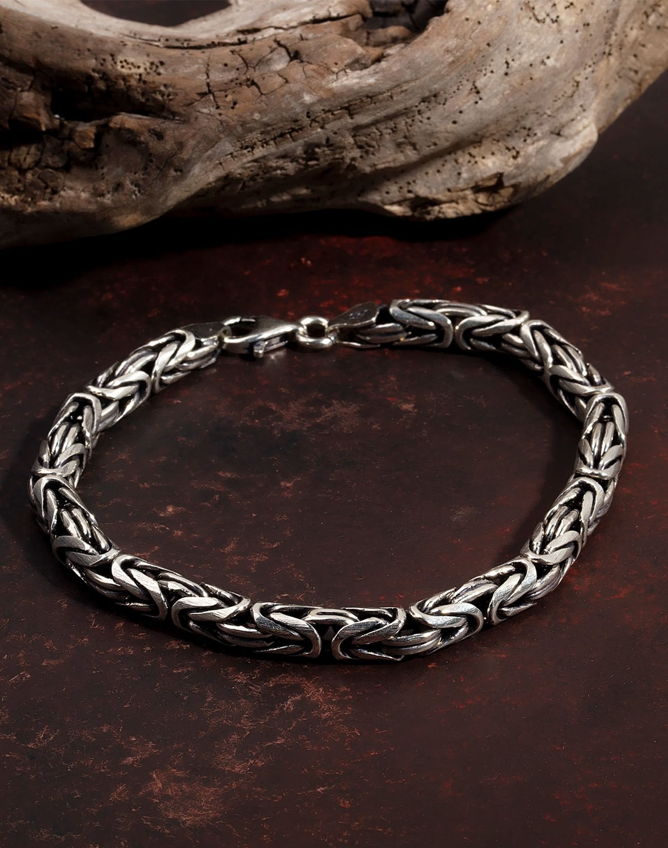 925 Ayar Gümüş Kral Erkek Bilekliği (6mm)